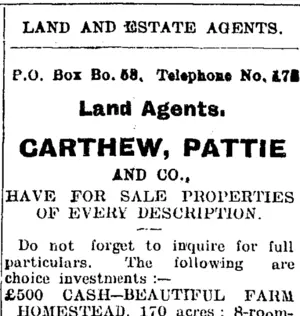 Page 1 Advertisements Column 5 (Taranaki Daily News 4-2-1905)
