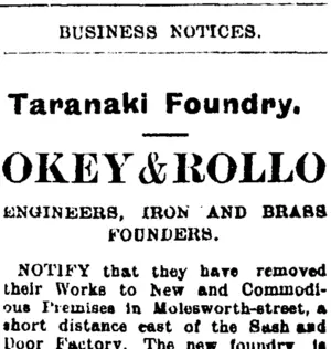 Page 1 Advertisements Column 7 (Taranaki Daily News 4-2-1905)