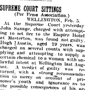 SUPREME COURT SITTINGS. (Taranaki Daily News 6-2-1905)