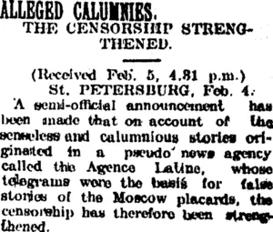ALLEGED CALUMNIES. (Taranaki Daily News 6-2-1905)