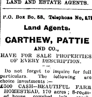 Page 1 Advertisements Column 5 (Taranaki Daily News 6-2-1905)