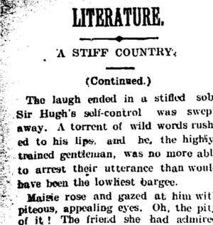 LITERATURE. (Taranaki Daily News 3-2-1905)