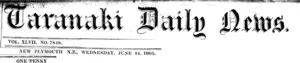 Masthead (Taranaki Daily News 14-6-1905)