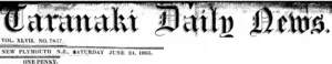 Masthead (Taranaki Daily News 24-6-1905)