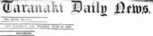 Masthead (Taranaki Daily News 27-6-1905)