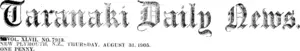 Masthead (Taranaki Daily News 31-8-1905)