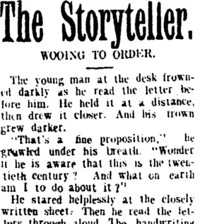 The Storyteller. (Taranaki Daily News 16-10-1905)