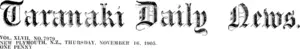 Masthead (Taranaki Daily News 16-11-1905)