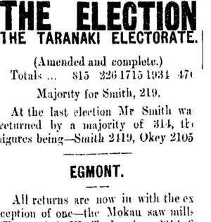 THE ELECTION (Taranaki Daily News 8-12-1905)