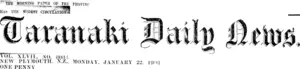 Masthead (Taranaki Daily News 22-1-1906)