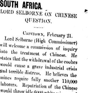 SOUTH AFRICA. (Taranaki Daily News 23-2-1906)