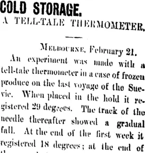 COLD STORAGE. (Taranaki Daily News 23-2-1906)