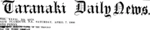 Masthead (Taranaki Daily News 7-4-1906)