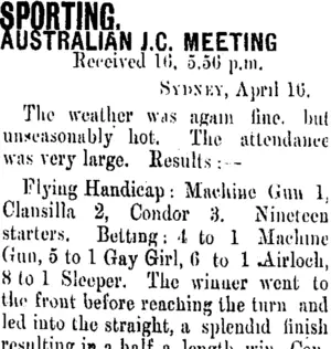 SPORTING. (Taranaki Daily News 17-4-1906)