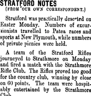 STRATFORD NOTES. (Taranaki Daily News 19-4-1906)