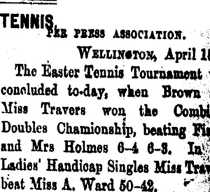 TENNIS. (Taranaki Daily News 19-4-1906)
