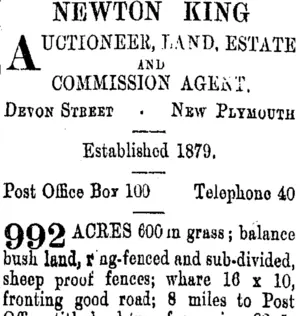 Page 1 Advertisements Column 5 (Taranaki Daily News 19-4-1906)