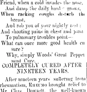 Page 3 Advertisements Column 1 (Taranaki Daily News 19-4-1906)