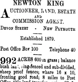 Page 1 Advertisements Column 5 (Taranaki Daily News 26-4-1906)
