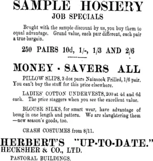 Page 1 Advertisements Column 6 (Taranaki Daily News 26-4-1906)