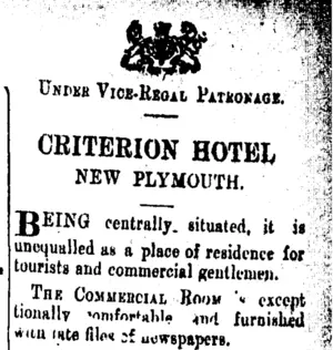 Page 1 Advertisements Column 9 (Taranaki Daily News 26-4-1906)