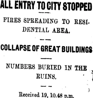 ALL ENTRY TO CITY STOPPED (Taranaki Daily News 20-4-1906)
