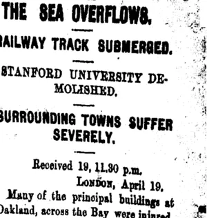 THE SEA OVERFLOWS. (Taranaki Daily News 20-4-1906)