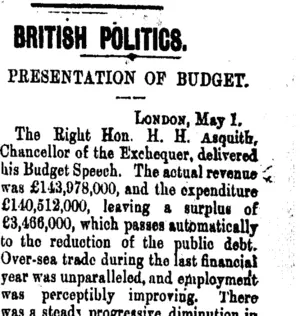 BRITISH POLITICS. (Taranaki Daily News 3-5-1906)