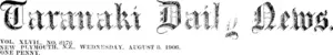 Masthead (Taranaki Daily News 8-8-1906)