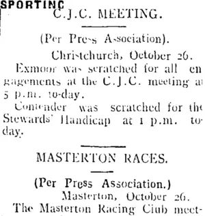 SPORTING. (Taranaki Daily News 27-10-1906)