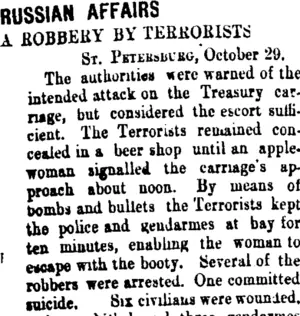 RUSSIAN AFFAIRS. (Taranaki Daily News 31-10-1906)