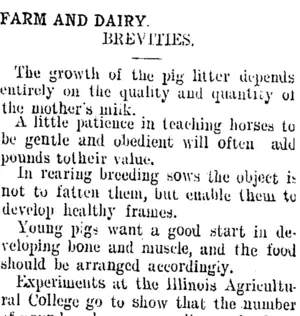 FARM AND DAIRY. (Taranaki Daily News 18-4-1907)