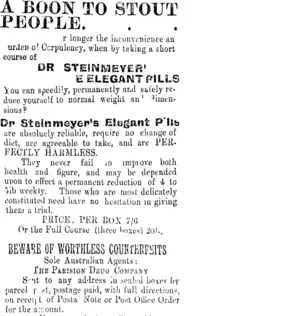 Page 4 Advertisements Column 6 (Taranaki Daily News 25-5-1907)