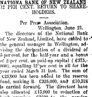 NATION A BANK OF NEW ZEALAND. (Taranaki Daily News 22-6-1907)