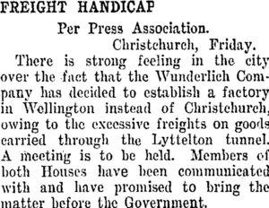 FREIGHT HANDICAP. (Taranaki Daily News 12-10-1907)