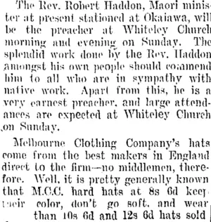 Page 2 Advertisements Column 4 (Taranaki Daily News 12-10-1907)