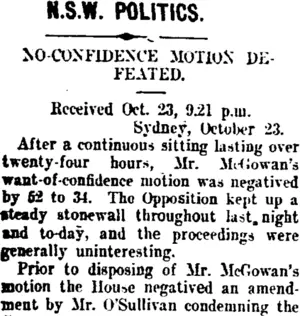 N.S.W. POLITICS. (Taranaki Daily News 24-10-1907)