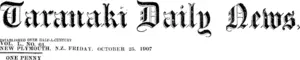 Masthead (Taranaki Daily News 25-10-1907)