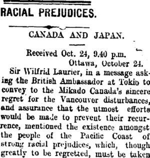 RACIAL PREJUDICES. (Taranaki Daily News 25-10-1907)