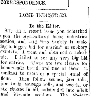 CORRESPONDENCE. (Taranaki Daily News 26-10-1907)