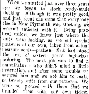 Page 2 Advertisements Column 3 (Taranaki Daily News 26-10-1907)