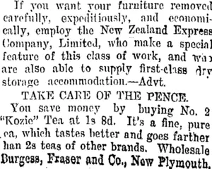 Page 2 Advertisements Column 4 (Taranaki Daily News 26-10-1907)