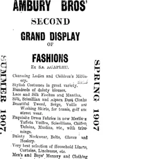 Page 1 Advertisements Column 3 (Taranaki Daily News 23-10-1907)
