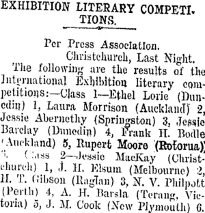 EXHIBITION LITERARY COMPETITIONS. (Taranaki Daily News 23-10-1907)
