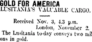 GOLD FOR AMERICA. (Taranaki Daily News 4-11-1907)