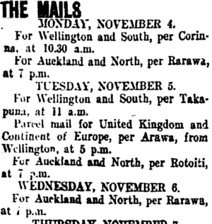 THE MAILS (Taranaki Daily News 4-11-1907)