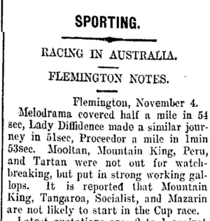SPORTING. (Taranaki Daily News 5-11-1907)