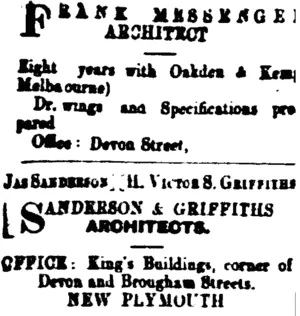 Page 1 Advertisements Column 1 (Taranaki Daily News 7-11-1907)