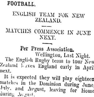 FOOTBALL. (Taranaki Daily News 8-11-1907)