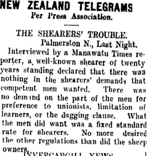 NEW ZEALAND TELEGRAMS. (Taranaki Daily News 9-1-1908)